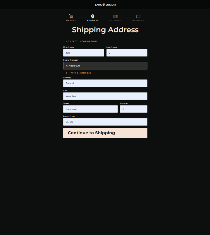Address validation step