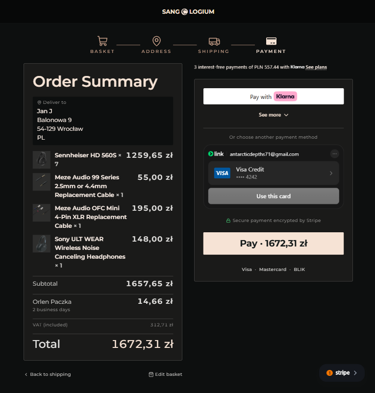 Payment — Stripe Elements